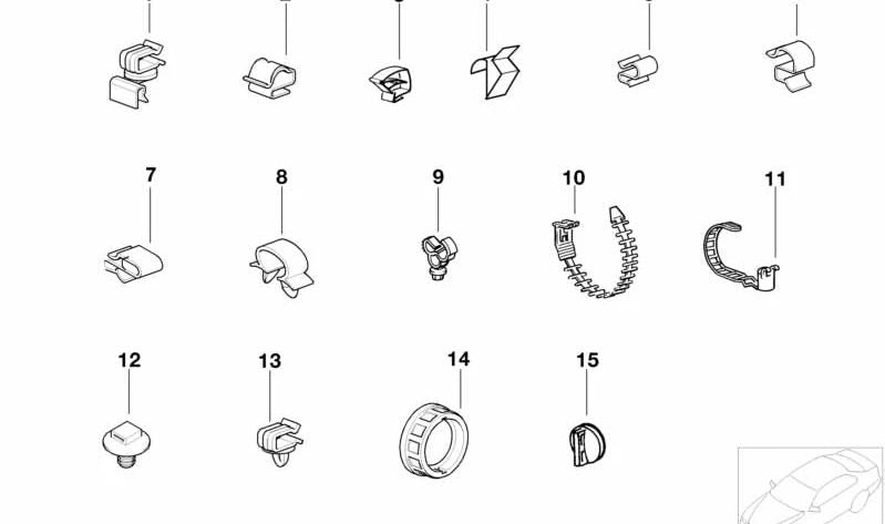 OEM cable support 12521719734 for BMW E36 and Z3. Original BMW.