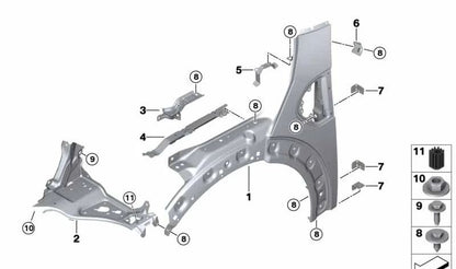 Soporte de amortiguador de maletero derecho OEM 41007438912 para MINI F60 (Countryman). Original MINI.