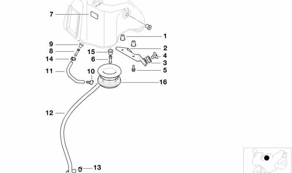 Tapón OEM 13717650224 para BMW Motorrad C1, F 650 GS, F 650 GS Dakar, G 650 GS, G 650 GS Sertão. Original BMW Motorrad.