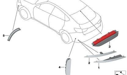 CATADIOPTRIQUE arrière gauche 63147850259 pour BMW F86 (x6 m). BMW d'origine.