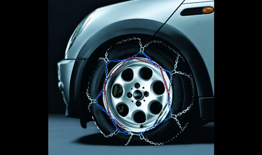 Cadenas de nieve Rud-Matic Disc OEM 36112162535 para BMW F40, F44 y MINI F54, J01, R60, R61. Montaje fácil en rueda delantera. Original BMW y MINI.