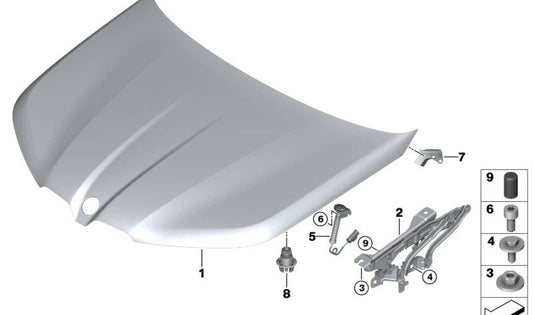 Front Right Hood Rubber Stop for BMW I20 (OEM 51239851350). Original BMW