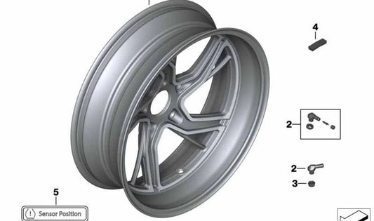Pianto di fusione grigio posteriore OEM 36318404320 per motociclette BMW R1250RT, R1250R, R1250RS. BMW MOTORAD originale.