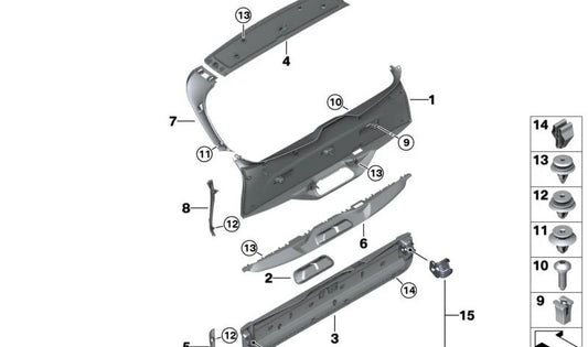 OMEM 51498738627 de Izquierdo para BMW G05, G18, F95. BMW original.