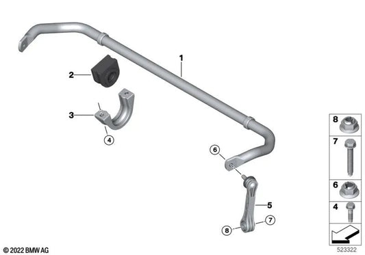 Pendulum traseiro para BMW 7 G12 Series, X5 G05, G18, X6 G06, X7 G07 (OEM 33556882924). BMW original