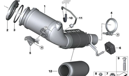 Silentblock de escape OEM 18308576996 para BMW F45, F46, G20, G21, G11, G12, F48, F39, F55, F56, F57, F54, F60. Original BMW.