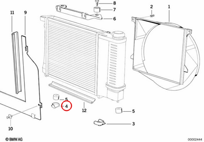 Radiatore d'acqua per BMW E30, E34, E32, E31 (OEM 1711117849). BMW originale
