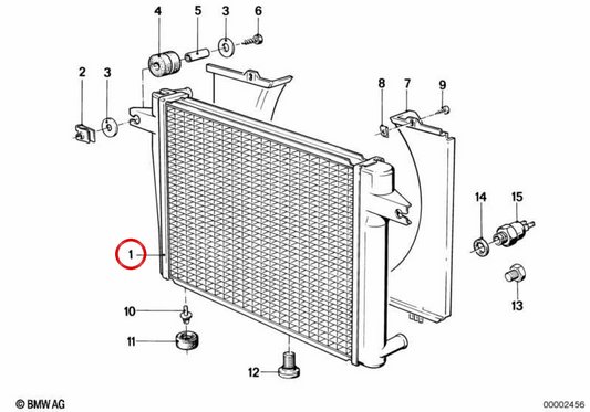 Raffreddamento dell'olio di trasmissione OEM 17111712446 per BMW E28 ed E24. BMW originale.