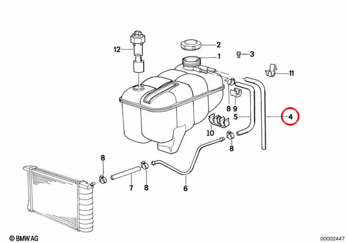 Coppa di raffreddamento OEM 17111719201 per BMW E30, E36, E39, E38. BMW originale.