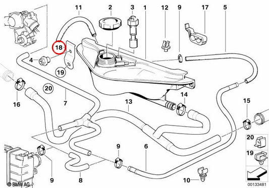 Radian -Lüfterunterstützung OEM 17111723713 für BMW E32, E34. Original BMW.