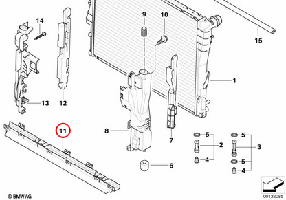 Scheda inferiore OEM 17113414987 per BMW E83, E85, E86. BMW originale.