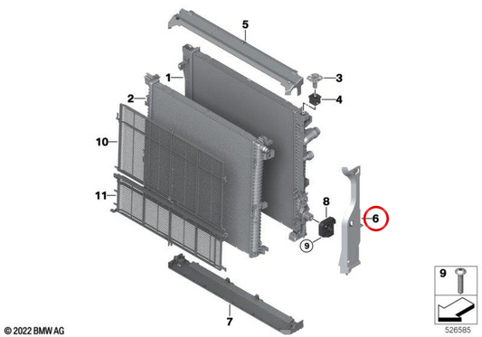 Left cover OEM 17115A352F9 for BMW G05, G06, G09. Original BMW.