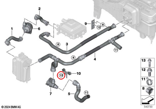 M6x25 OEM 17115A722A9 Sechseckschraube für Mini Cooper J01, Aceman J05 ... und mehr. Original Mini.