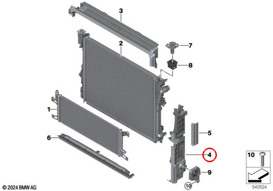 Guarnição direita OEM 17117100124 para BMW X3 (G45) 20d xDrive, 40d xDrive. BMW genuíno.