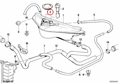 OEM-Kühlerdeckel 17117639022 für BMW E30, E36, E46, E34, E39, F10, F11, E32, E38, E65, E66, X3 E83, X5 E53, Z3, Z4, Z8... und mehr. Original BMW.
