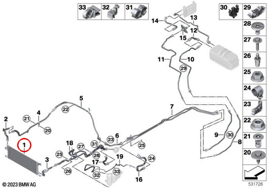 Liquido refrigerante per sistema ad alta tensione OEM 17117925807 per BMW Serie 5 G60, G61, Serie 7 G70, X3 G45… e altri. Originale BMW.