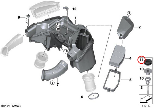 Tülle OEM 17118404542 per motociclette BMW R1300GS, Avventura R1300GS, R1300RT. BMW MOTORAD originale.