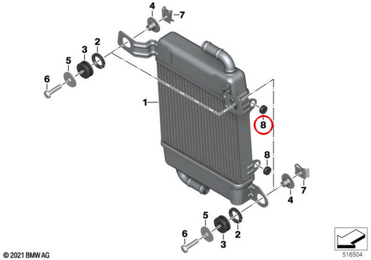 OEM -Gummihülle 17118405349 für BMW S1000R Motorcycles, S1000RR, S1000XR, M1000R, M1000RR, M1000XR, CE04. Originaler BMW Motorrad.
