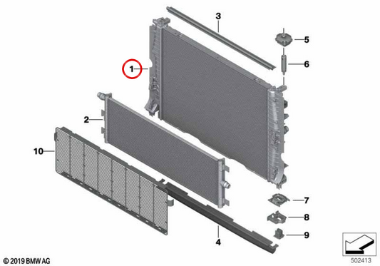 Radiator OEM 17118486441 für MINI F56 Cooper SE und F57 Cooper SE BEV... und mehr. Original MINI.