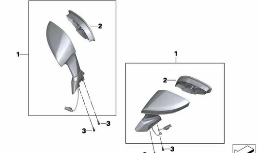 Retrovisor derecho OEM 51168396596 para motos BMW C 650 GT (K19). Original BMW Motorrad.