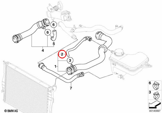 Tubo di ventilazione OEM 17123414420 per BMW E83. BMW originale.
