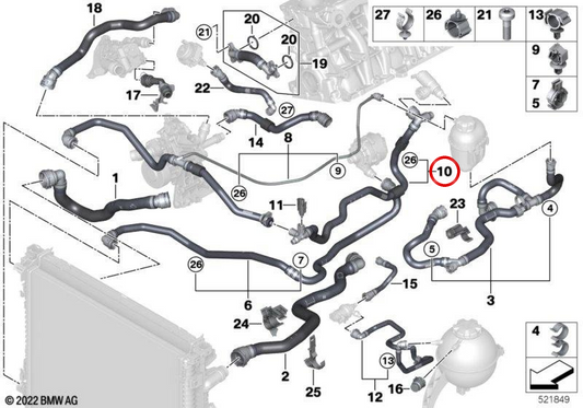 OEM 17125A2EC97 RAIDATOR PIBO DI POTENZA PER BMW X5 G05, X6 G06, X7 G07 ... e altro. BMW originale.
