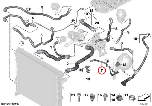 OEM 17125A4E423 Expansion de dose de dépôt pour BMW G05, G18. BMW d'origine.