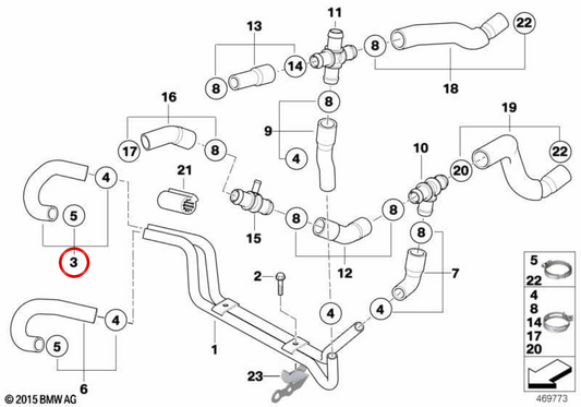 Tuyau de liquide de refroidissement OEM 17127518501 pour MINI Cooper S R52, R53, Cabrio... et plus encore. MINI d'origine.