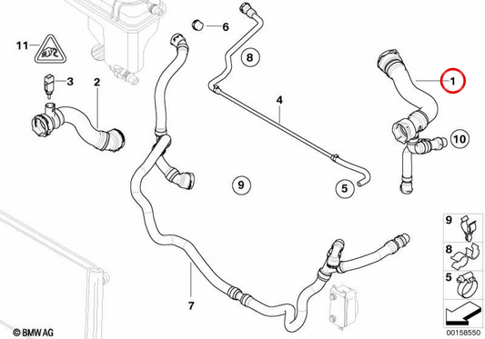 OEM -Rücklaufschlauch 17127537745 für BMW E65, E66. Original BMW.