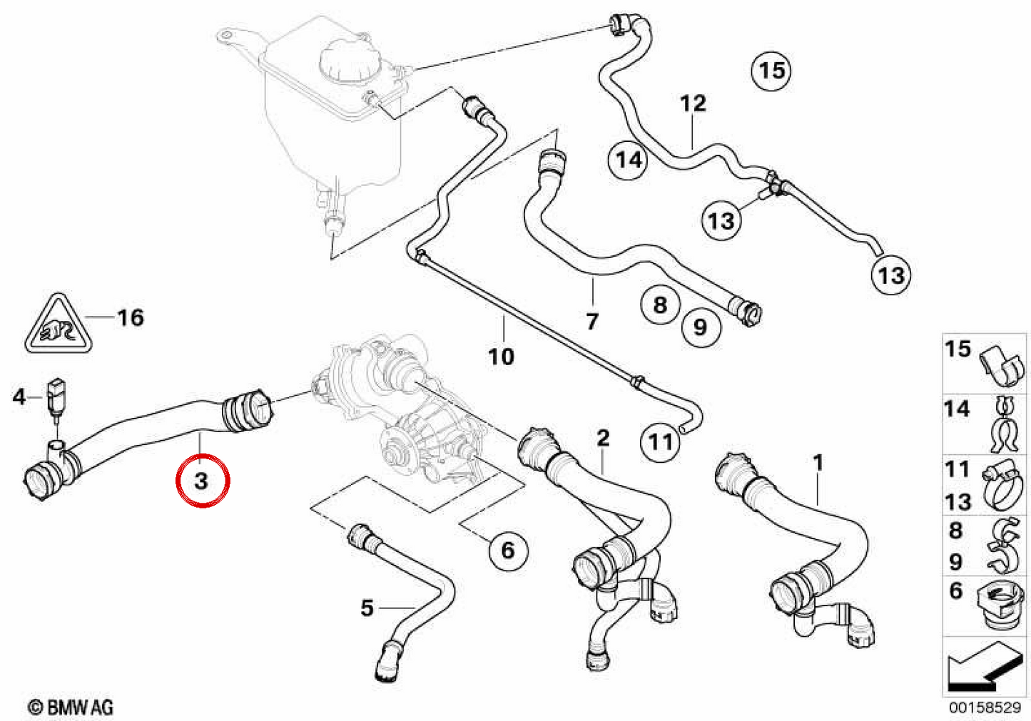 ** OEM Return HOSE 1712754066 für BMW E60, E61, E63, E64. Original BMW. **