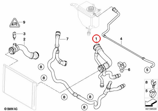 Obere Kühlhülle OEM 17127565815 für BMW {E60, E61, E63, E64}. Original BMW.