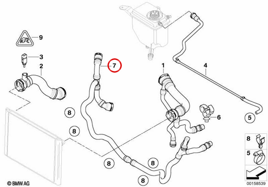 Mangueira de retorno OEM 17127575342 para BMW E60, E61. BMW genuíno.