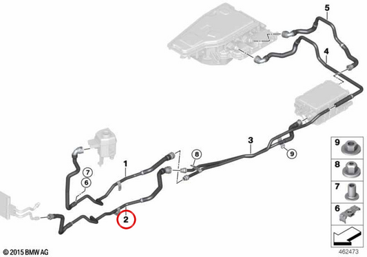Tubo del radiatore OEM 17127644098 per BMW F15. BMW originale.