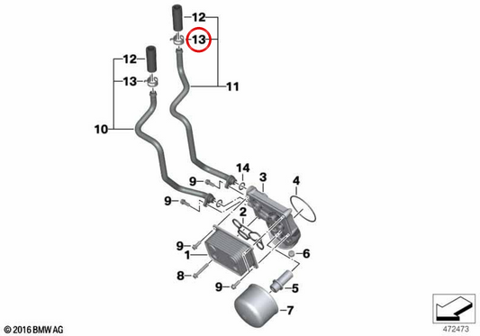 Morsetto a molla OEM 17127696377 per BMW Motorrad F700GS, F800GT, F800S, F650GS... e altro ancora. BMW Motorrad originale.