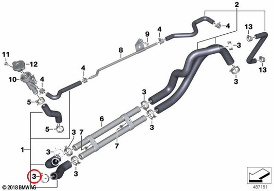 Braçadeira de mola OEM 17128404032 para BMW Motorrad C 400 GT, C 400 X... e muito mais. Originais BMW Motorrad.