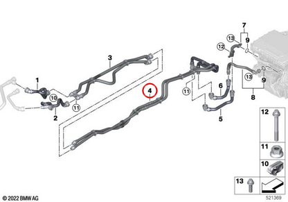Oema Pipe and Return 17128490267 per BMW G70. BMW originale.