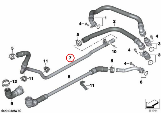 OEM coolant pipe 17128545079 for BMW Motorrad C evolution (K17). Original BMW Motorrad.