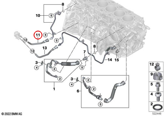 Module de dosage du tuyau SCR OEM 17128575773 pour BMW G20, G21, G30, G31, G32, G11, G12, G14, G15, G16, G01, G02, G05, G06, G07. BMW d'origine.