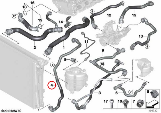 OEM -Kältemittelschlauch 17128654864 für BMW G20, G21. Original BMW.