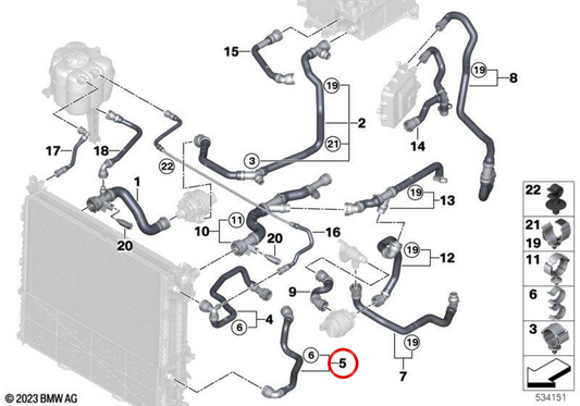 Pompa elettrica del tubo flessibile OEM 17129886632 per BMW 5 G60 Series, G68, Serie 7 G70 ... e altro ancora. BMW originale.