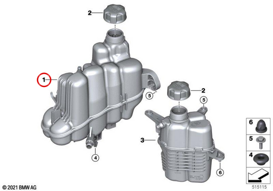 Kältemittel Ablagerung OEM 17135A14990 für BMW U06, U11, U12, U10, U25. Original BMW.
