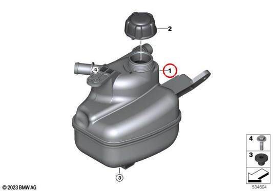 Vase d'expansion de liquide de refroidissement OEM 17135A722C3 pour MINI Cooper J01, Aceman J05... et plus encore. MINI d'origine.