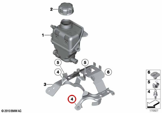 Perno esférico OEM 17137595254 para BMW F07, F10, F11, F06, F12, F13, F01, F02, F04, E70, F15, E71, F16. Original BMW.