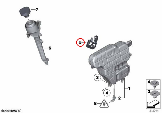 Coperchio del vaso di espansione del liquido refrigerante OEM 17137616202 per BMW Serie 5 F07, F10, F11, Serie 6 F06, F12, F13 e Serie 7 F01, F02, F03. Originale BMW