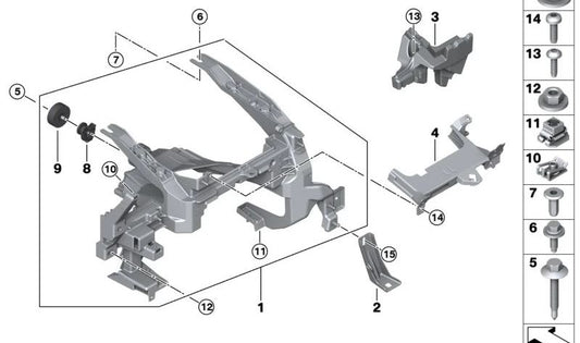 Clip de fijación para cierre giratorio OEM 07149623033 para BMW G60, G61, G68, G90, G70, i20, G45. Compatible con varios soportes de salpicadero. Original BMW.