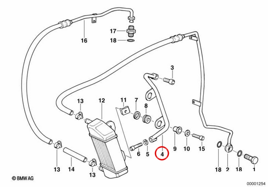 Linke Kühlsystemhalterung OEM 17211341727 für BMW Motorräder R1100R, R850R, R1150R... und mehr. Original BMW Motorrad.