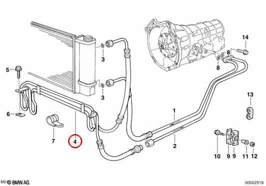Refrigerador de óleo OEM 17212245157 para BMW E34. BMW genuíno.