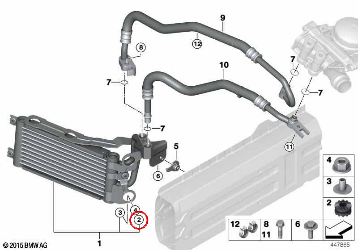 Manica di raffreddamento OEM 17217567088 per BMW E82, E88, E90, E91, E92, E93, E84, E83, F25, F26, E89. BMW originale.