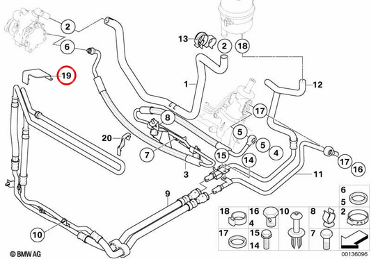 Support du radiateur de la direction assistée OEM 17217790469 pour MINI One D R50 RB11, RB12 (2003-2006) Original MINI