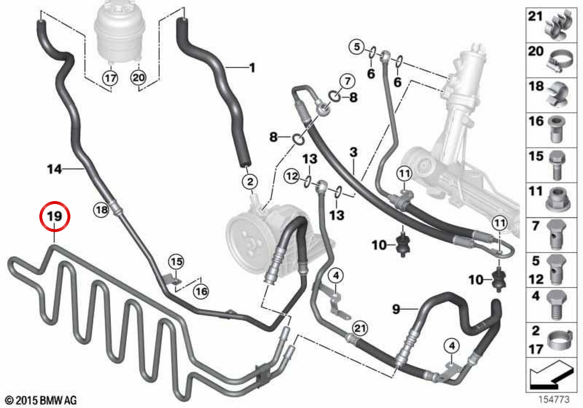 Assisted Management HOSE 17217795456 für BMW E90, E91, E92, E93. Original BMW.